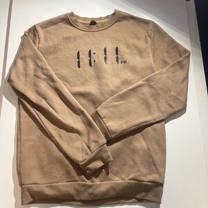 SHEIN Tan Graphic Crewneck Sweater